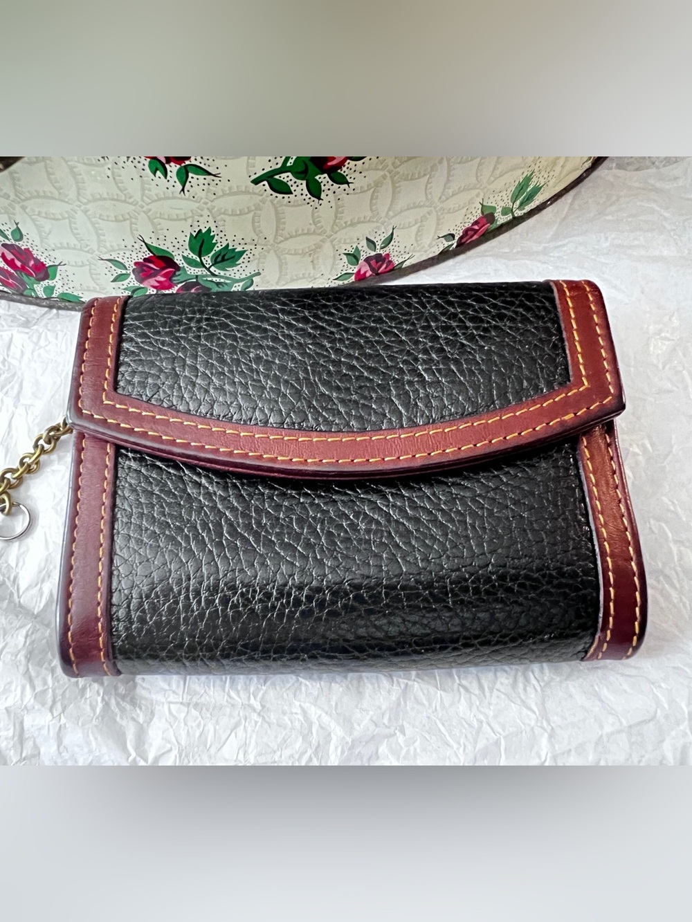 Vintage Coach Black Leather Sheridan Multifunction Purse Wallet